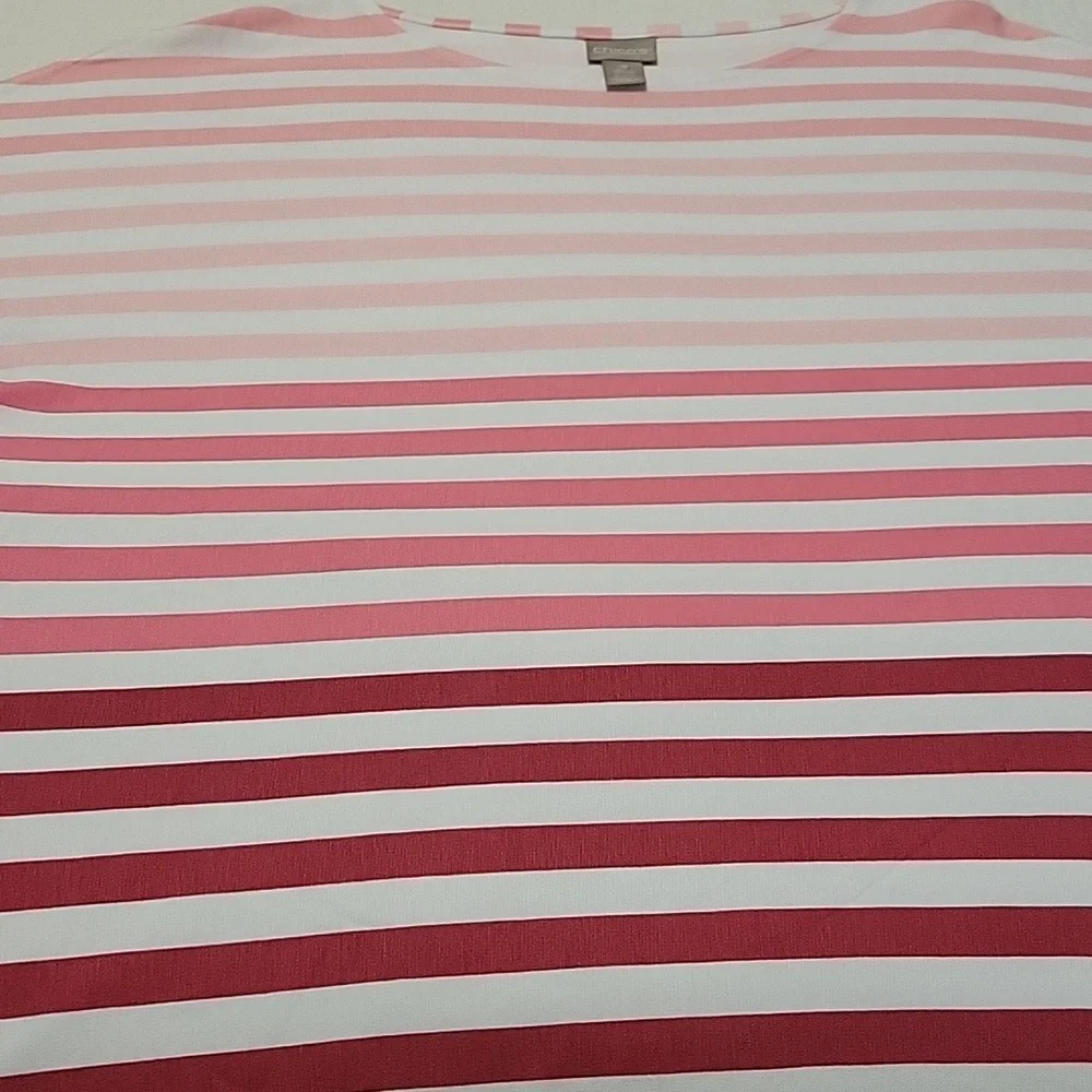 Like new, worn once, dry cleaned top. Chico's brand, variegated pink colors - Picture 4 of 5